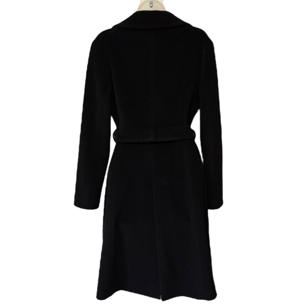 CINZIA ROCCA ICONS | Belted Fitted Wool & Cashmere Coat in Black, Size 4 - Picture 3 of 8